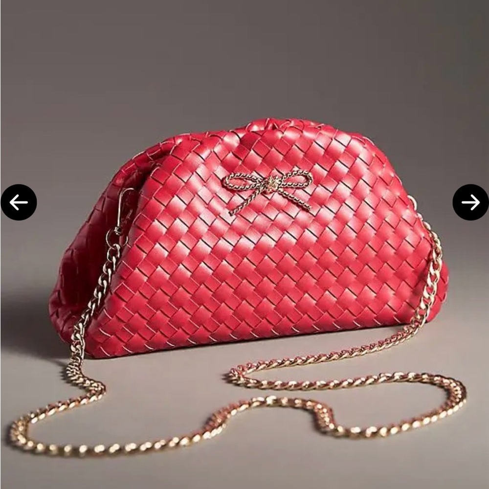 Anthropologie Maeve Frankie Red clam clutch
